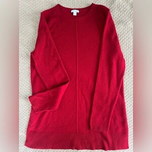 J.Jill 100% Cashmere Tunic Sweater Red Size Small